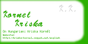 kornel kriska business card